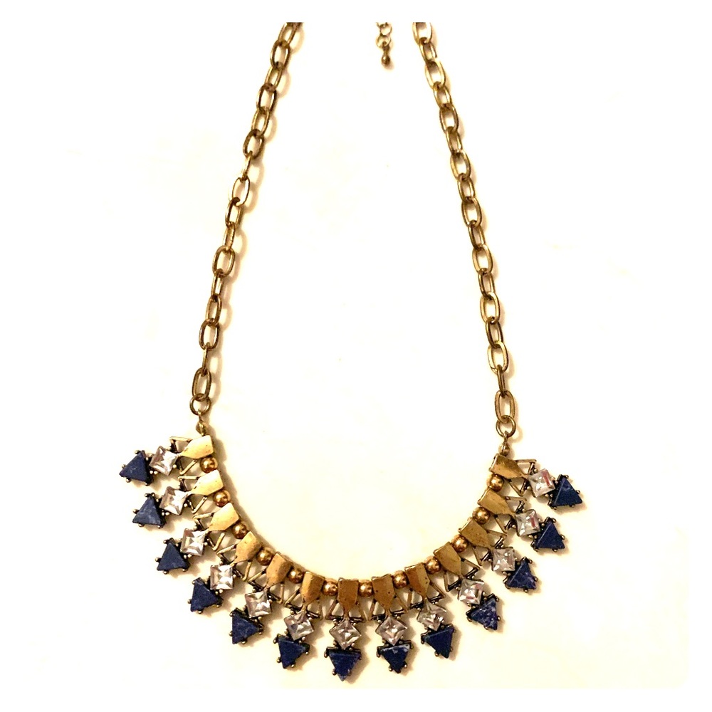 Navy blue and gold necklace